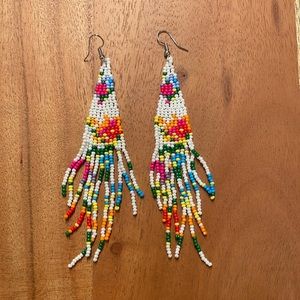 Beaded fringe earrings